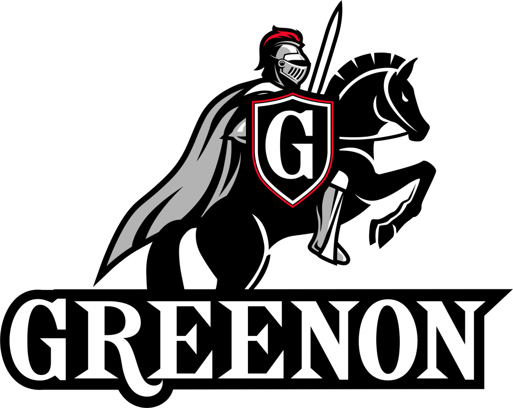 Enon UMC Growing Knights Greenon High School logo of knight on a black horse