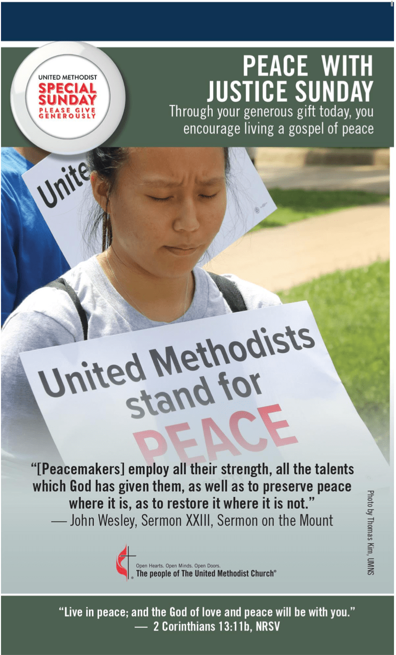 Peace with Justice Sunday Enon United Methodist Church (UMC) Ohio